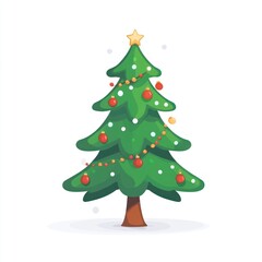 Fototapeta premium Chubby Christmas tree christmas illustration christmas tree.