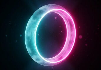 glowing neon lights on black