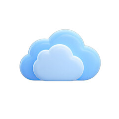 Light blue 3D cloud graphic