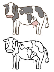 手描きの乳牛