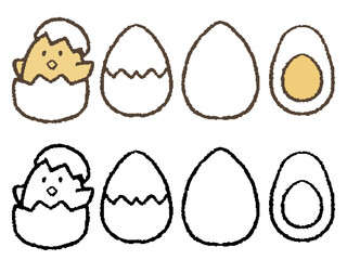 手描きの卵セット © きなななこ
