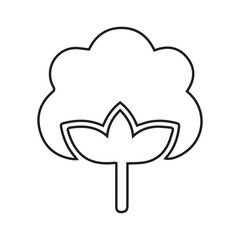 Cotton Boll Line Icon
