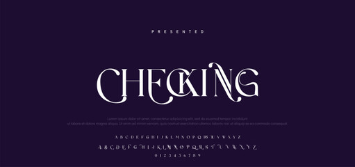 Premium luxury elegant alphabet letters and numbers. Vintage wedding typography classic serif font decorative vintage retro. creative vector illustration © Mark