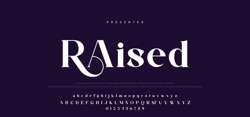 Premium luxury elegant alphabet letters and numbers. Vintage wedding typography classic serif font decorative vintage retro. creative vector illustration © Mark