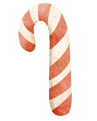Watercolor Candy Cane Illustration