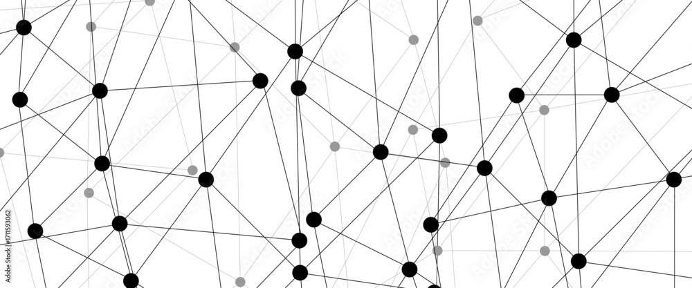 Poster abstract technology dot and line connection digital hi tech design concept background. space for tex
