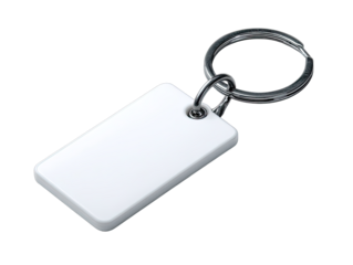 Blank rectangular white keychain