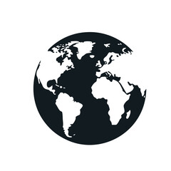 globe on white and black background vector illustration