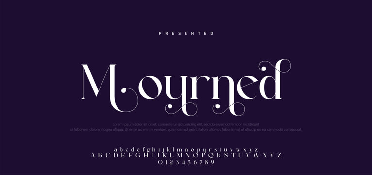 Luxury alphabet letters font and number. Typography elegant wedding classic lettering serif fonts decorative vintage retro concept. vector illustration