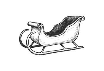 Vintage sled sketch - stock vector