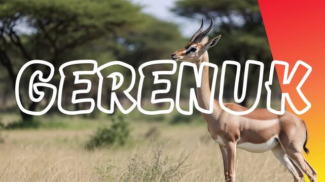 Educational animated video about the gerenuk antelope