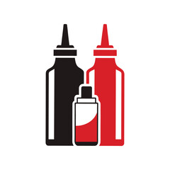 Ketchup and mustard bottles vector illustration