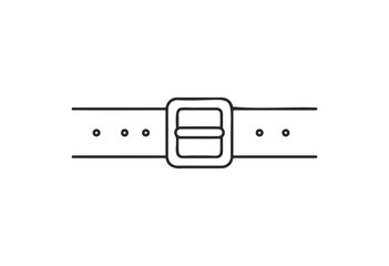 Minimalist black and white belt illustration with buckle design - stock vector