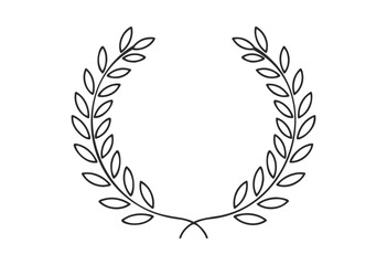 Elegant laurel wreath outline design symbolizing victory and achievement - stock vector