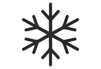 Fototapeta premium Black snowflake icon symbolizing winter and cold weather - stock vector