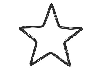 Obraz premium Simple hand-drawn outline of a five-pointed star with sketch style - stock vector