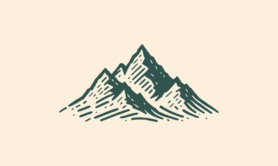 hand draw mountain logo