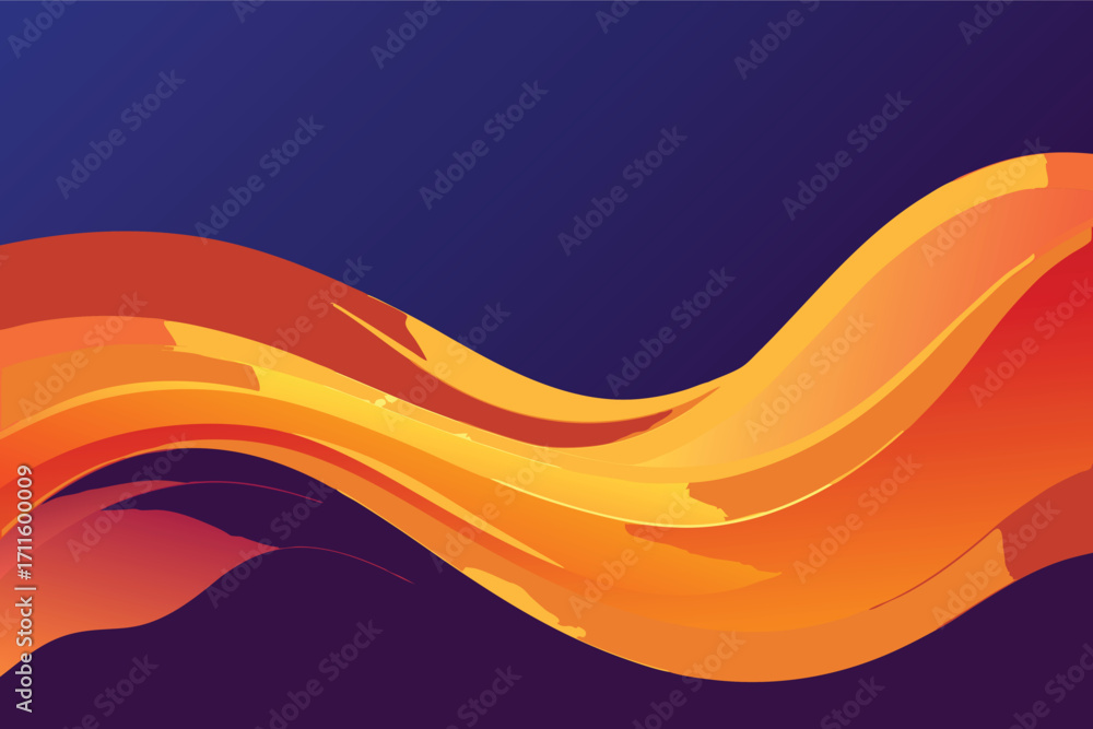 Poster vibrant abstract waves in warm tones create a dynamic background scene for modern design