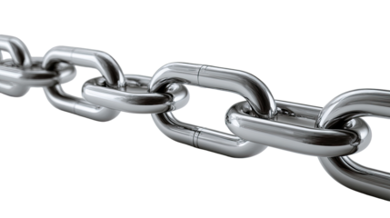 Close-up of a polished metal chain