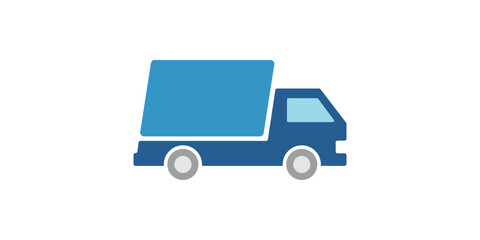 Simple blue delivery truck for transportation