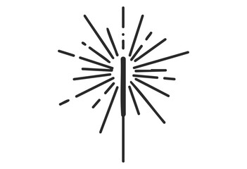 Obraz premium Minimalist sparkler icon with radiating lines celebrating festive occasions - stock vector