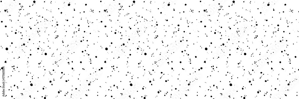 Poster paint splatter sprinkle vector seamless pattern. black splashed ink spray backdrop. monochromatic sp