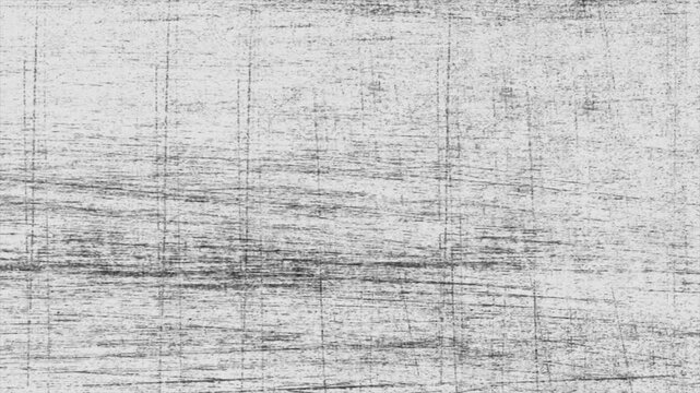 White grunge scratches, Noise, dust, grain and roughness on a black screen. Old retro vintage film texture. Looping animation background