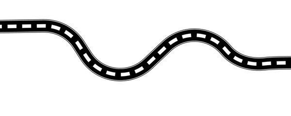 Curve road icon, highway winding line. Curve roadway illustration top view, road way