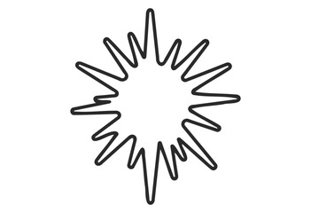 Fototapeta premium Black outline starburst shape in a symmetrical design - stock vector