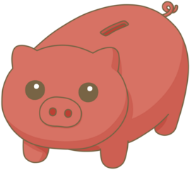 Cute Red Piggy Bank Illustration