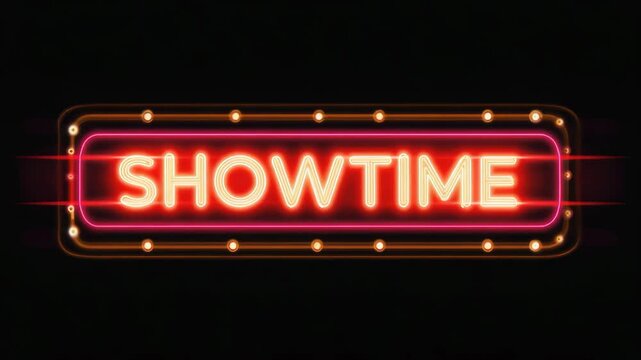 Showtime Neon Sign with Retro Frame