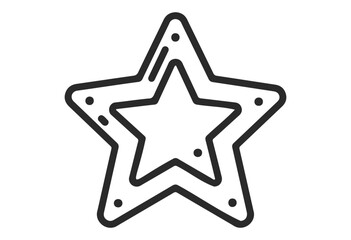 Obraz premium Simple black and white star outline with dotted pattern design - stock vector