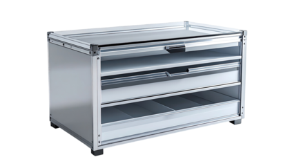 Modern display cabinet with three tiers