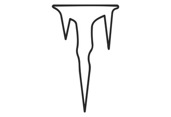 Fototapeta premium Simple line drawing of icicle with melting effect - stock vector