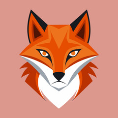 Clever Fox Head Minimalist Line Art Vector