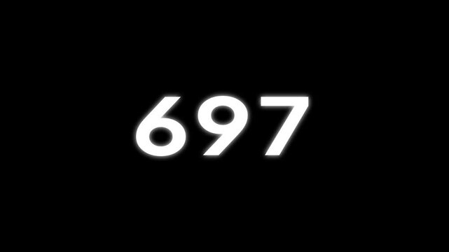 Countdown number animation. 1400 to 0 countdown number.