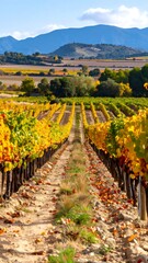 Autumn vineyard landscape