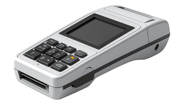 Portable payment terminal angled