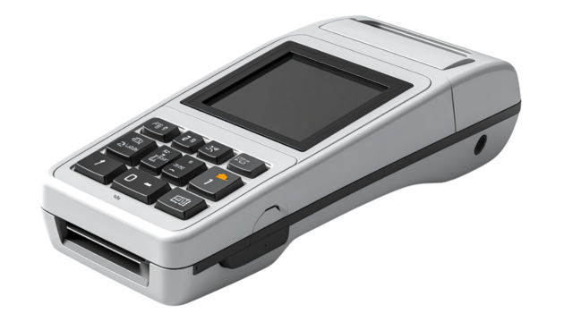 Portable payment terminal angled