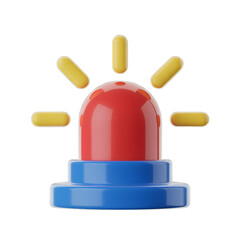 Vibrant 3D rendering of a red emergency siren