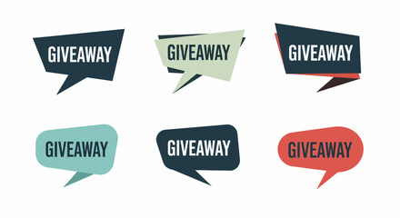 Modern Flat Design Giveaway Banners and Speech Bubbles Collection.