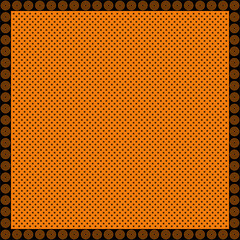 Orange and Black Polka Dot Retro Bandana Scarf Vector Design