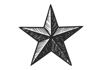 Obraz premium Hand-drawn five-pointed star with shaded lines - stock vector