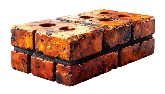 A rusty, textured brick