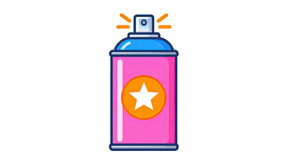 Cartoon spray can with star