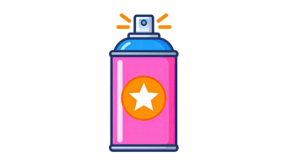 Cartoon spray can with star