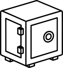 Fototapeta premium reliability safe box outline icon vector.