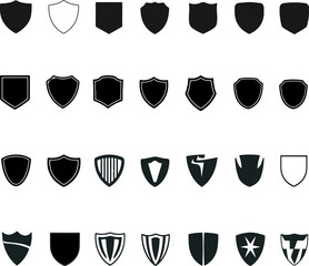 Shield Icon Collection Variety of Shapes and Styles