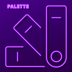 palette neon sign, modern glowing banner design, colorful modern design trends. Vector illustration.