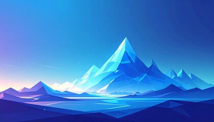 Digital stylized mountain landscape